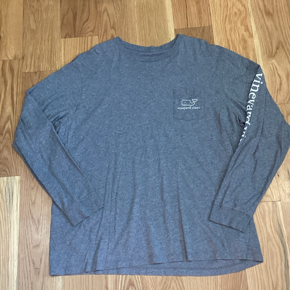 Men’s Vineyard Vines Heather Gray Long-sleeve Tee, Size XL